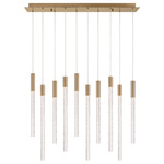 Gravina Linear Multi Light Chandelier - Brushed Brass / Clear