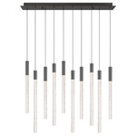 Gravina Linear Multi Light Chandelier - Gun Metal / Clear