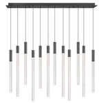 Gravina Linear Multi Light Chandelier - Gun Metal / Clear