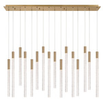 Gravina Linear Multi Light Chandelier - Brushed Brass / Clear