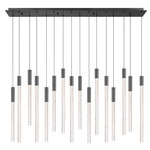 Gravina Linear Multi Light Chandelier - Gun Metal / Clear