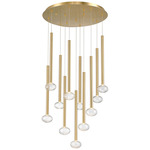 Soffio Round Multi Light Chandelier - Gold / Clear