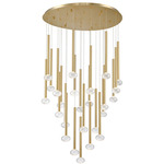 Soffio Round Multi Light Chandelier - Gold / Clear