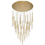 Soffio Round Multi Light Chandelier - Gold / Clear