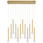 Soffio Linear Multi Light Chandelier - Gold / Clear