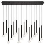 Soffio Linear Multi Light Chandelier - Black / Clear