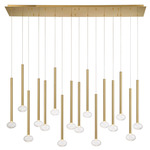 Soffio Linear Multi Light Chandelier - Gold / Clear