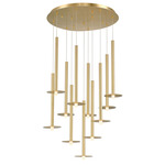 Piatto Round Multi Light Chandelier - Gold / Frosted