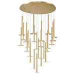 Piatto Round Multi Light Chandelier - Gold / Frosted