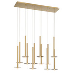 Piatto Linear Multi Light Chandelier - Gold / Frosted