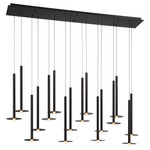 Piatto Linear Multi Light Chandelier - Black / Frosted