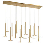Piatto Linear Multi Light Chandelier - Gold / Frosted