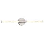 Volterra Double Vanity Wall Sconce - Satin Nickel / Clear