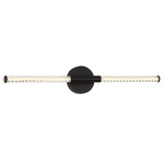 Volterra Double Vanity Wall Sconce - Matte Black / Clear