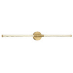 Volterra Double Vanity Wall Sconce - Plated Brushed Gold / Clear