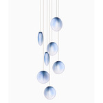 Ova Multi-Light Pendant - Silk Black Canopy / Steel Blue
