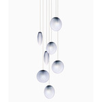 Ova Multi-Light Pendant - Silk Black Canopy / Heron Blue