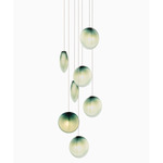 Ova Multi-Light Pendant - Silk Black Canopy / Emerald Green