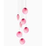 Ova Multi-Light Pendant - White Canopy / Fuchsia Rose