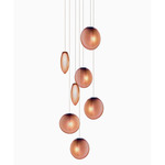 Ova Multi-Light Pendant - White Canopy / Bordeaux Red