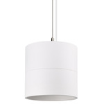 Cylinder Pendant with Conduit Cutout for Surface J-Box - White