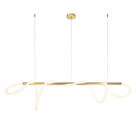 Flow Pipe Static White / Warm Dim Suspension - Satin Brass