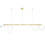 Flow Pipe Static White / Warm Dim Suspension - Satin Brass