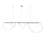 Flow Pipe Static White / Warm Dim Suspension - Satin Nickel