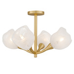 Adelyn Semi Flush Ceiling Light - Gold Leaf / Alabaster