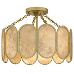 Amalia Semi Flush Ceiling Light - Light Gold / Mica