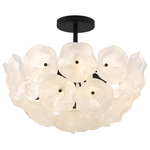 Audrey Semi Flush Ceiling Light - Matte Black / White