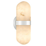 Bree Wall Sconce - Polished Chrome / Alabaster