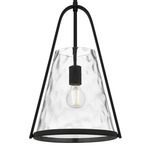 Briley Mini Pendant - Matte Black / Clear Water
