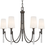 Eloura Chandelier - Iron Gate / Opal Etched