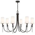 Eloura Chandelier - Iron Gate / Opal Etched