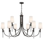 Eloura Chandelier - Iron Gate / Opal Etched
