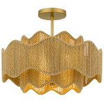 Evander Convertible Semi Flush / Pendant - Brushed Gold / Rope