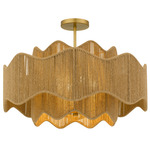 Evander Convertible Semi Flush / Pendant - Brushed Gold / Rope