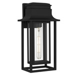 Garner Outdoor Wall Light - Matte Black / Clear