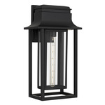 Garner Outdoor Wall Light - Matte Black / Clear