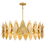 Hayley Convertible Semi-Flush / Pendant - Gold Leaf
