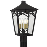 Jaxon Outdoor Post Light - Western Bronze / Clear Seedy