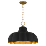 Leanne Pendant - Matte Black / Brass