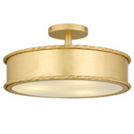 Mara Semi Flush Ceiling Light - Gold Leaf / Frosted