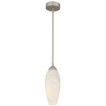 Burnett Pendant - Brushed Nickel / Cloud Glass