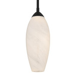 Burnett Pendant - Matte Black / Cloud Glass