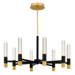 Davies Chandelier - Brushed Gold / Matte Black / Clear Seedy