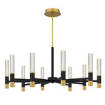 Davies Chandelier - Brushed Gold / Matte Black / Clear Seedy
