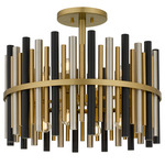 Richards Convertible Semi Flush / Pendant - Brushed Gold