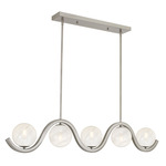 Spherical Island Light - Brushed Nickel / White